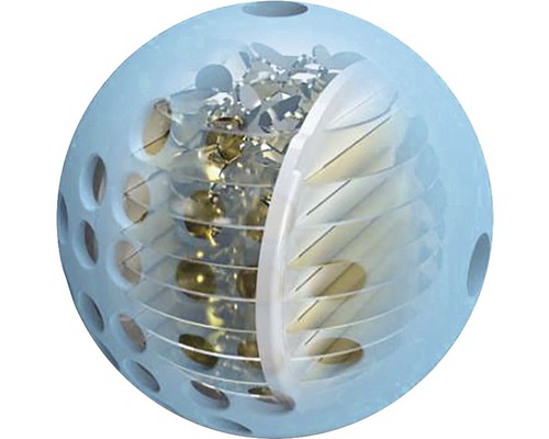 Vnitřní pohled na kouli s filtračním materiálem