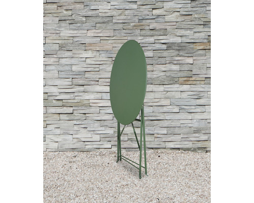 Kulatý skládací kovový zahradní stůl