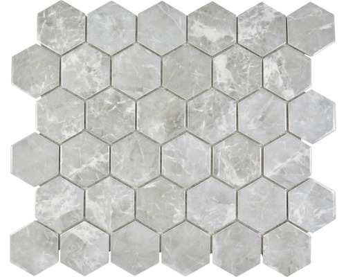 Keramická mozaika HX Curio MG šestiúhelník 32,5x28,1 cm šedá