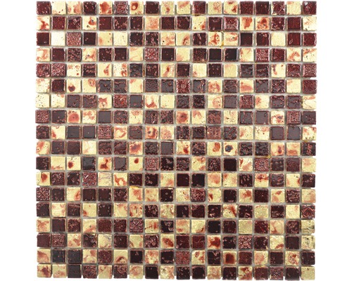 Mozaika z přírodního kamene XAM 67 30x30 cm zlatá/červená