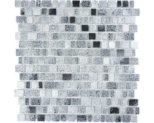 Skleněná mozaika XCM GME 26 31,7x31,1 cm šedá/černá