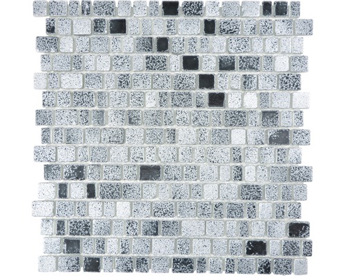 Skleněná mozaika XCM GME 26 31,7x31,1 cm šedá/černá Skleněná mozaiková dlaždice