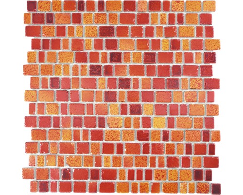 Skleněná mozaika XCM GME 96 31,7x31,1 cm červená Mozaiková dlaždice v různých odstínech červené