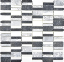 Mozaika z přírodního kamene XNM BC449 30x30 cm černá/bílá/šedá-thumb-0