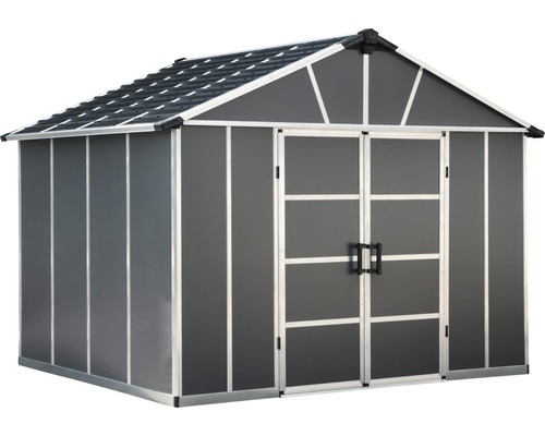 Kovová zahradní bouda s dvoukřídlými dveřmi