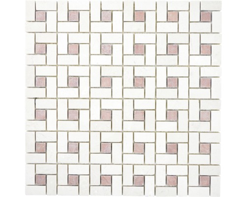 Mozaika z přírodního kamene XNM BS27 30,5x30,5 cm béžová/červená