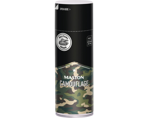 Lak ve spreji Maston Camouflage Black RAL9005 tmavočerný 400 ml Maston Camouflage sprej černý