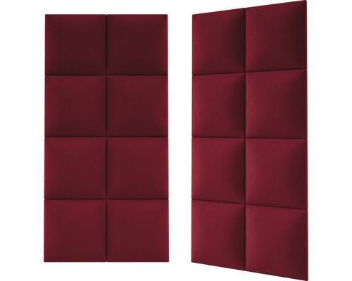 Dva zvukově izolační nástěnné panely se čtvercovým vzorem