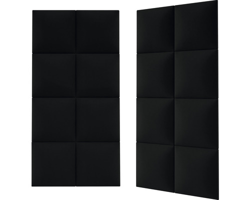 Dva zvukotěsné panely se čtvercovými sekcemi pro montáž na stěnu