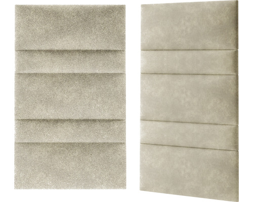 Dva béžové stěnové panely s vodorovnou drážkovanou strukturou