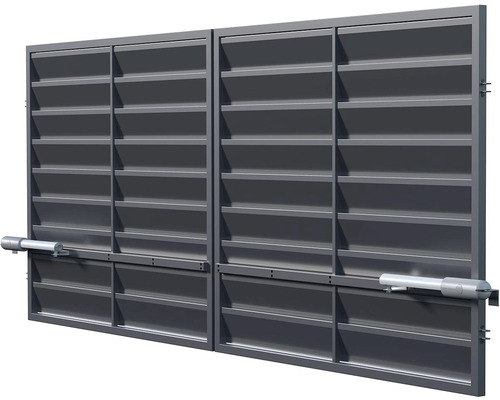 Brána POLARGOS Mistral 350 x 150 cm dvoukřídlá Zn + 7016 antracit vč. pohonu Dvoukřídlá brána s pohonem