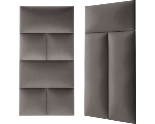 Dva polstrované nástěnné panely s obdélníkovým designem