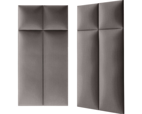 Dva panely s textilním potahem a čtvercovým prošíváním