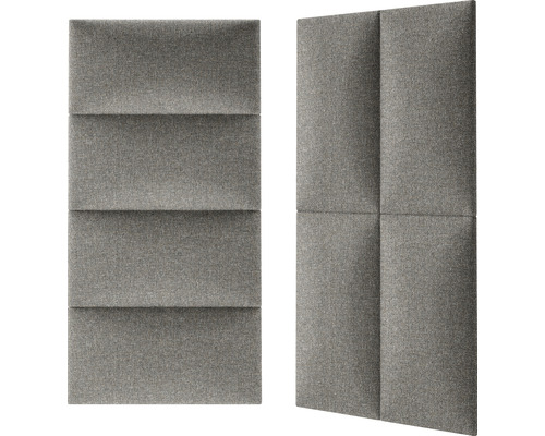 Dva šedé akustické panely pro montáž na stěnu