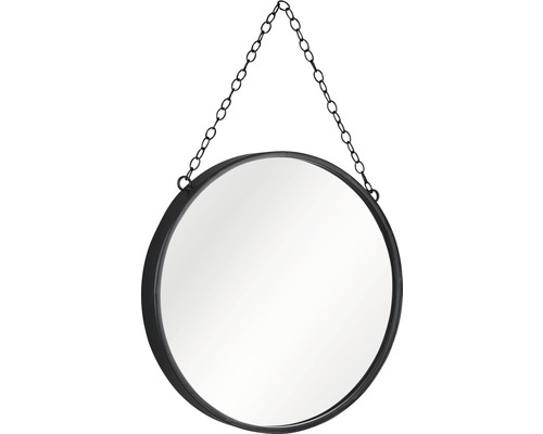 Nástěnné zrcadlo GRETA černé Ø255 cm