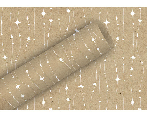 Role balicího papíru se vzorem hvězd a čar