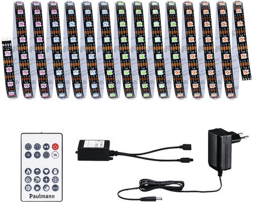 LED pásek Paulmann 78888 EntertainLED Dynamic Rainbow set RGB 10,5 W 5 m černý LED pásek s dálkovým ovládáním a napájecím zdrojem