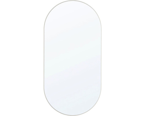 Oválné zrcadlo do koupelny v Mirro 100 x 50 cm v bílém rámu
