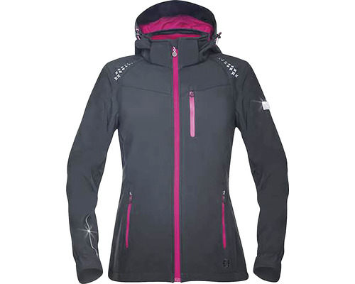 Softshellová bunda Ardon FLORET dámská černá růžový zip velikost 3XL Šedá dámská softshellová bunda s kapucí a kapsami na zip