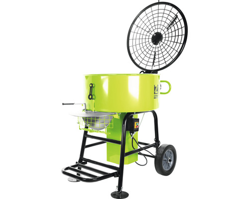 Nucený míchač s ochrannou mřížkou a kolečky pro přepravu