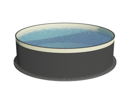 Bazén s ocelovou stěnou Planet Pool samotný bazén 350 x 90 cm bez příslušenství antracit/pískový