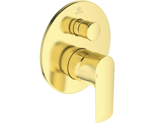 Podomítková vanová baterie Ideal Standard Connect Air brushed gold A7057A2 Logo Ideal Standard. Nástěnná sprchová baterie s pákou a kulatou rozetou