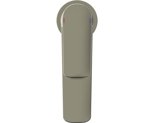 Páková umyvadlová baterie s označením studené a teplé vody