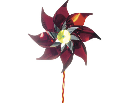 Větrník s lopatkami rotoru ve tvaru květu na tyči