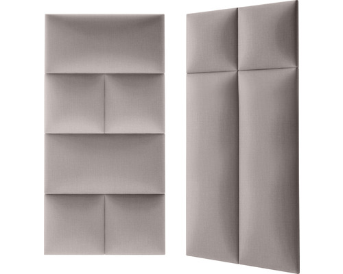Dva čalouněné stěnové panely v různých provedeních