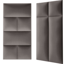 Dva zvuk pohlcující stěnové panely s geometrickým designem.