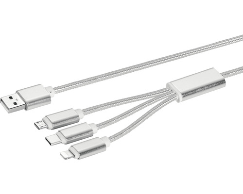 Univerzální USB nabíjecí kabel 1,2m bílý