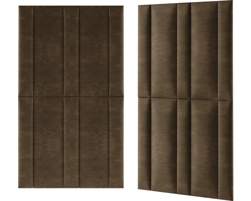 Dva hnědé čalouněné stěnové panely