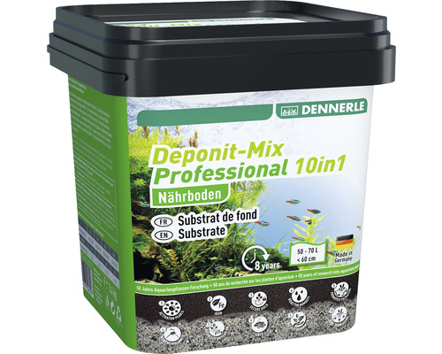 Substrát výživový DENERLE Deponit mix Professional 10in1 2,4 kg Dennerle Deponit-Mix Professional 10v1 živný substrát v kbelíku
