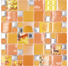 Skleněná mozaika XCM MC569 kombinace stříbrná oranžová-thumb-0