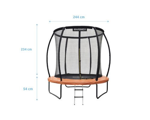 Trampolína Marimex se sítí a žebříkem, průměr 244 cm, výška 234 cm