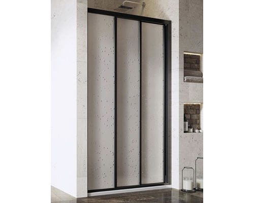 Sprchové dveře do niky RAVAK Supernova ASDP3-110 198 black+Pearl 00VD03R211 Sprchový kout s posuvnými dveřmi a satinovaným sklem v koupelně