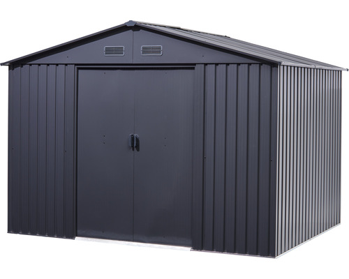 Kovová zahradní kůlna s dvoukřídlými dveřmi