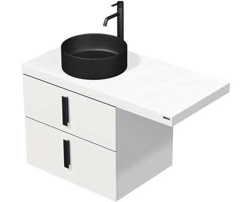 Koupelnová skříňka s umyvadlem Intedoor FORTY bílá 100,5 x 74,5 x 50,2 cm Kombinace umyvadla s umyvadlem na desku, skříňka pod umyvadlo se dvěma zásuvkami a vodovodní baterií