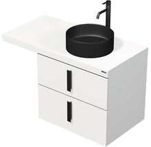 Skříňka pod umyvadlo s umyvadlem na desku a dvěma zásuvkami
