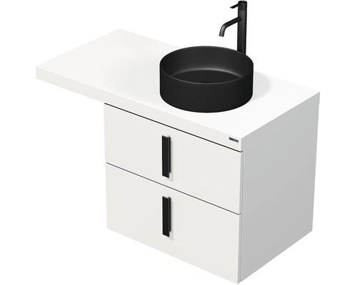 Koupelnová skříňka s umyvadlem Intedoor FORTY bílá 100,5 x 74,5 x 50,2 cm Skříňka pod umyvadlo s umyvadlem na desku a dvěma zásuvkami