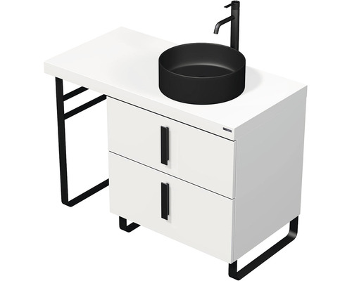 Koupelnová skříňka s umyvadlem Intedoor FORTY bílá 100,5 x 86,5 x 50,2 cm Umyvadlová skříňka s umyvadlem na desku a dvěma zásuvkami