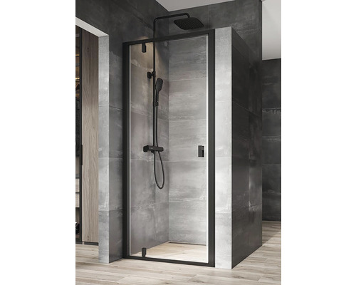 Sprchové dveře do niky RAVAK Nexty NDOP1-80 black+transparent 03O40300Z1