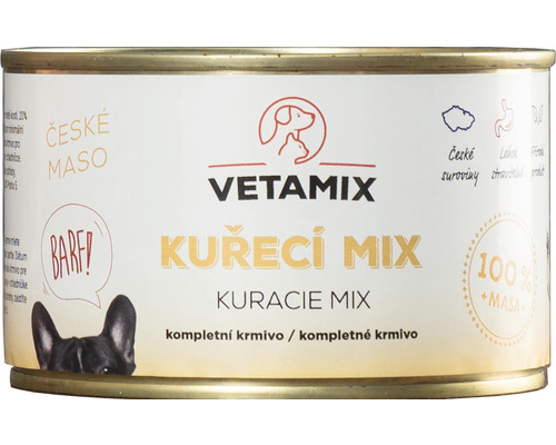 Konzerva pro psy a kočky VETAMIX kuřecí mix 405 g