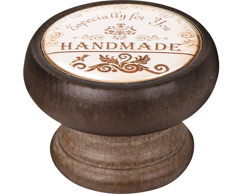 Nábytková knopka Handmade Ø 40 mm ořech