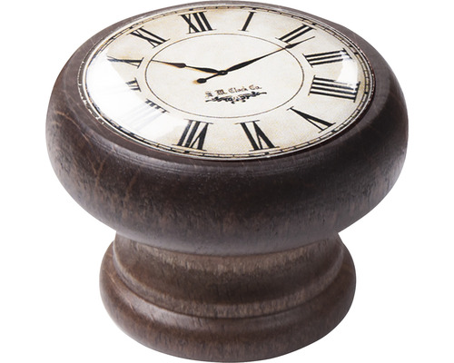 Nábytková knopka Clock Ø 40 mm ořech