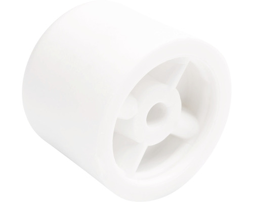 Bílá plastová pojezdová rolka na nábytek