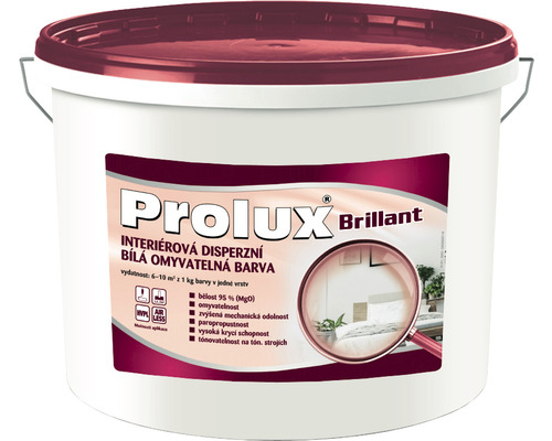 Barva na zeď Prolux Brillant bílá 3,5 kg Kbelík bílé disperzní barvy pro interiéry