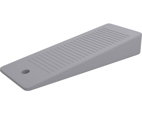 Šedý gumový dveřní klín s drážkami