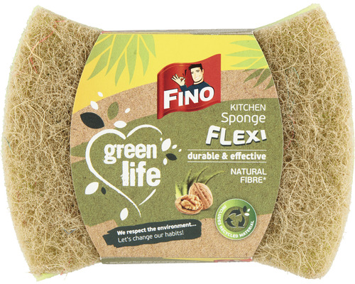 Houbička na nádobí FINO Flexi Green life, 2 ks Fino kuchyňská houbička Flexi z přírodních vláken