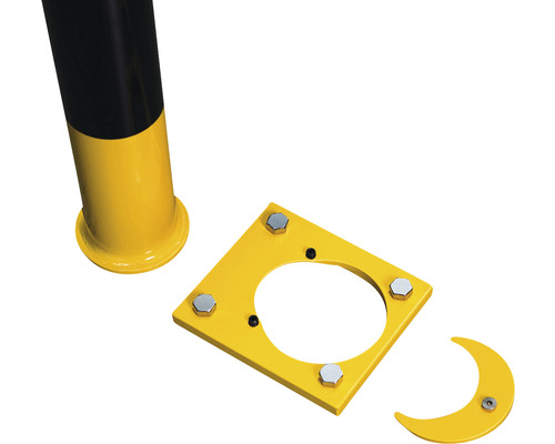 Mobilní ochranná zábrana ocelová žlutá/černá 350x750 mm